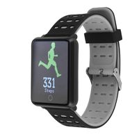 ASHATA Smart Fitness Tracker Watch IP68 Waterproof Activity Tracker with Blood Pressure/Heart Rate Measurement Pedometer Smart Sports Bracelet for Android/iOS(Black+Grey)