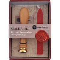 Manuscript Pen Wooden Handled Heart Seal and Wax Stick (MSH745HEA/B211)