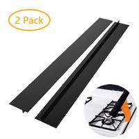 DSYJ Kitchen Silicone Stove Counter Gap Cover, Easy Clean Heat Resistant Wide & Long Gap Filler, Seals Spills Between Counter, Stovetop, Oven, Washer & Dryer, Set of 2 (25 Inches, Black)