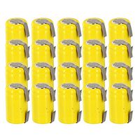 20x Exell 1/2AA NiCD 300mAh 1.2V Flat top Rechargeable Battery with Tabs