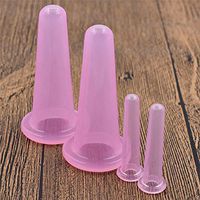 Facial Cupping Massage Therapy, Alonea 4 Pcs/set Silicone Vacuum Massage for Eye Neck Face Back Massager Cupping Cup (Pink)