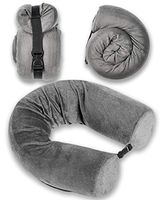 Dot&Dot Bendable Memory Foam Travel Pillow - Neck Pillow for Airplane, Bus, Train or Relaxing at Home (No Twistable Core)