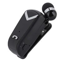 Fineblue Wireless Bluetooth Headset in-Ear Retractable Business Lavalier Earphone, Noise Cancelling, MicBusiness/Workout/Driving(Black)
