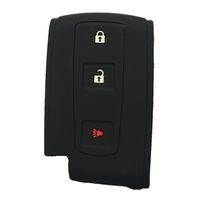 3 Buttons Black Silicone Remote Smart Key Cover Holder Key Case Jacket Protector fit for 2004-2009 TOYOTA Prius