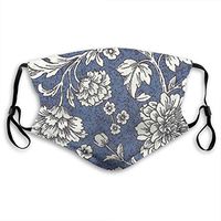 YOFFYO Comfort Mouth Covers Adjustable Elastic Strap Anti Allergy Mouth-Muffle for Dust Painting, Boys Girls Adults - Anti Pollution (White Florals Print Mouth Cover)
