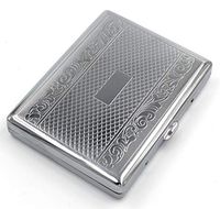 Victorian Style Cigarette Case Double Sided King & 100s Linear Pattern By Kasebi