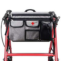 LESUFINE Double Sided Walker Bags with Cup Holder for Folding Walker, Easy to Use for Elderly, Seniors, Handicap, Disabled
