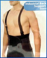 Industrial Back Brace Lumbar Support with Suspenders Lift Belt Black Belt - Size M