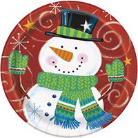 Snowman Swirl Holiday Dessert Plates, 8ct
