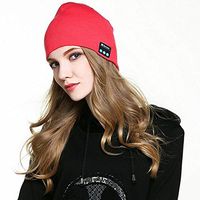 Kool Beanie: Casual Design Wireless Music Hat, Hands Free Calling, Bluetooth Cap with Headphones, Headset Knitted with Stereo Speaker Earphones and Microphone (Pink)