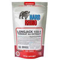 Hard Rhino LongJack Tongkat Ali Eurycoma longifolia 100:1 Powder, 125 Grams (4.4 Oz), Unflavored, Lab-Tested, Scoop Included