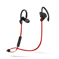 Amotus Wireless Bluetooth Headphones in Ear with Mic Noise Cancelling Earphones Sweatproof Earbuds with Earhook Built-in Mic (Red)