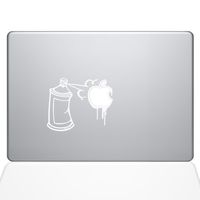 The Decal Guru Graffiti Apple Spray Can Decal Vinyl Sticker, 11" MacBook Air, White (1637-MAC-11A-W)