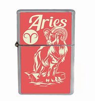 Aries Flip Top Oil Lighter R1 Smoking Cigarette Silver Case Included
