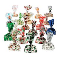 240 (20 Dozen) ~ Holiday Cellophane Bag Assortment ~ Approx. 5 1/2" X 3 1/4" X 11" ~ New ~ Christmas Gift Bags