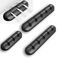 4 Packs Cable Management Cable Clips, Cord Organizer Adhesive Desk Wire Holder System for Organizing Power Cords Charging Cables Mouse Cable at Home Office Cubicle Car (3-3-5-5 Black) by Yuerseak
