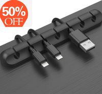 Cable Clips Cord Management Organizer, 3 Packs Adhesive Hooks, Wire Cord Holder for Power Cords and Charging Accessory Cables, Mouse Cable, Desk,PC, Office and Home (7, 5, 3 Slots)