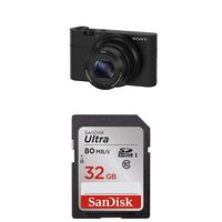 Sony DSC-RX100/B 20.2 MP Exmor CMOS Sensor Digital Camera with 3.6x Zoom with SanDisk 32GB Ultra Class 10 SDHC UHS-I Memory Card Up to 80MB, Grey/Black