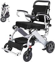 CHUNNONG Wheelchair Foldable Portable Electric Wheelchair, Compact and Portable Smart Travel Scooter, Dual Motor Lithium Battery Aluminum Frame, Lightweight