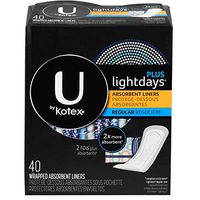 U By Kotex - Curves - Regular Panty Liners - 40 Count - Pack of 3