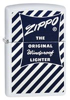 Zippo Personalized Message Engraved on Backside Blue & White 1958-59 Indoor Outdoor Windproof Lighter