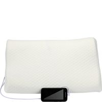 1 Voice Memory Foam Pillow with Built-in Speakers, White