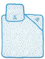 Blue Western Cowboy Baby Infant Bath Set with Embroidered Hooded Towel and Washcloth
