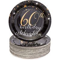 Sparkle and Bash 60th Birthday Paper Plates (80 Count), 9 Inches