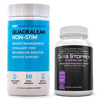 RSP Quadralean 2.0 Bundled with Carb Stopper Extreme - The Most Powerful Fat Burning Combination for Weight Loss | Melt Away Belly Fat, Block Sugars and Starches with Keto Friendly Diet Supplements