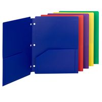 Smead Poly Snap-in Two-Pocket Folder, Letter Size, Assorted Colors, 10 per Pack (87939)