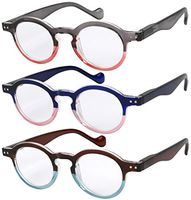 Success Eyewear Reading Glasses 3 Pairs Fashion Springe Hinge Readers Glasses for Reading Men and Women +3