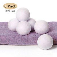 Goaup Laundry Wool Dryer Balls, Natural Reusable Fabric Softener, Reduces Clothing Wrinkles and Reduces Drying Time 4 Size 2.36"2.75"2.95"3.14"(Pack of 6) (2.95")