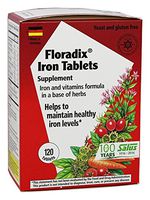 Floradix Tablets Iron Supplement 120Count XL Size - Supports Red Blood Cell Formation - Vegetarian, No Constipation, Non-GMO