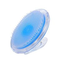 ROSENICE Shampoo Brush Massage Brush Round Soft Anti-Slip Scalp Massager PVC Hair Massage Comb - Blue