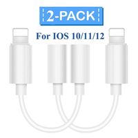 IKHISHI [2 Pack] iPhone Headphone Jack Adapter, Headphone Jack Adapter Connector to 3.5mm AUX Audio Jack Earphone Extender Jack Stereo Compatible iPhone 7/7Plus iPhone XR/X/Xs/8/8Plus/7/7Plus (White)