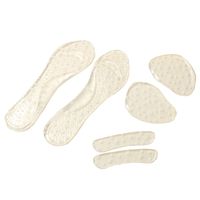 6Pcs Soft Silica Gel Shoe Pads Cushion Insert High Heel Insole Set, White Flowers