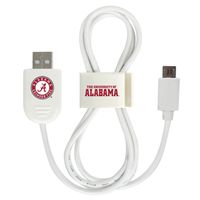 Alabama Crimson Tide Micro USB Cable with QuikClip - White