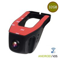 INJATek WIFI Car Dash Cam, Dashboard Camera Recorder with 32GB SD Card,FHD 1080P,130° Angle,Loop recording,Night Vision,Support iOS and Android APP manipulation D7(Black)