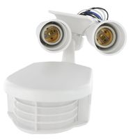 Leviton PS110-1FW 1000W Incandescent, 110 Degree, 2500 Square Feet Coverage, PIR Outdoor Occupancy Sensor with Dual Floodlights, White