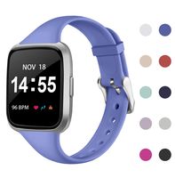 Acrbiutu Bands Compatible with Fitbit Versa, Slim Thin Replacement Narrow Silicone Sport Accessory Strap Wristband Compatible for Fitbit Versa Smart Watch