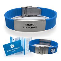 Taking Coumadin Sport Medical Alert ID Bracelet for Men and Women