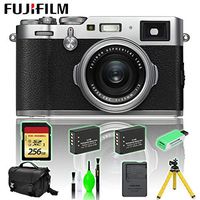 Fujifilm X100F Digital Camera (Silver) with 256 GB Card + Mega Accessory Kit