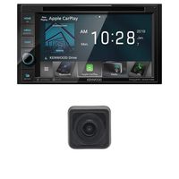 Kenwood DMX9706S 6.95" Digital Multimedia Bluetooth Receiver with Wireless Apple CarPlay and Android Auto and 3 Camera Inputs Compatiable with iDatalink Maestro BUNDLED w Mini Universal Back Up Camera