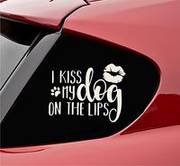 Slap-Art I kiss My Dog on The Lips Vinyl Decal Sticker (Beige)