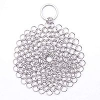 Rape Flower Stainless Steel 316 Cast Iron Cleaner Brush Scrubber for Cast Iron Pan Cast (A)
