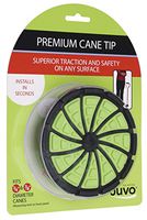 Juvo Products Premium Cane Tip with Extra Wide Base, Fits 3/4” or 7/8” Diameter Canes, Green/Black (SCT01)