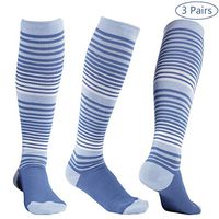 +MD 3 Pairs Bamboo Compression Socks Women 8-15mmHg Knee High Socks for Running,Athletic,Nurses