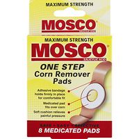 Mosco One Step Medicated Corn Remover Pads, Maximum Strength, 8-Count per Pack, (1-Pack)