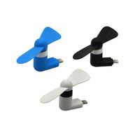 USB Mini Portable Cell Phone Fan,180 Rotating(2leaves) Compatible for iPhone iPad,Smartphone Phone Accessories Summer Cooling Essential Tools(3pcs,Black,White,Blue)