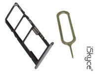 OEM Double Nano Shelf Tray + Micro SD for Huawei Y6 (2018) Enjoy 8E Black + Wrench Pine, Repair Your Phone Without Much Difficulty iSkyce 113D